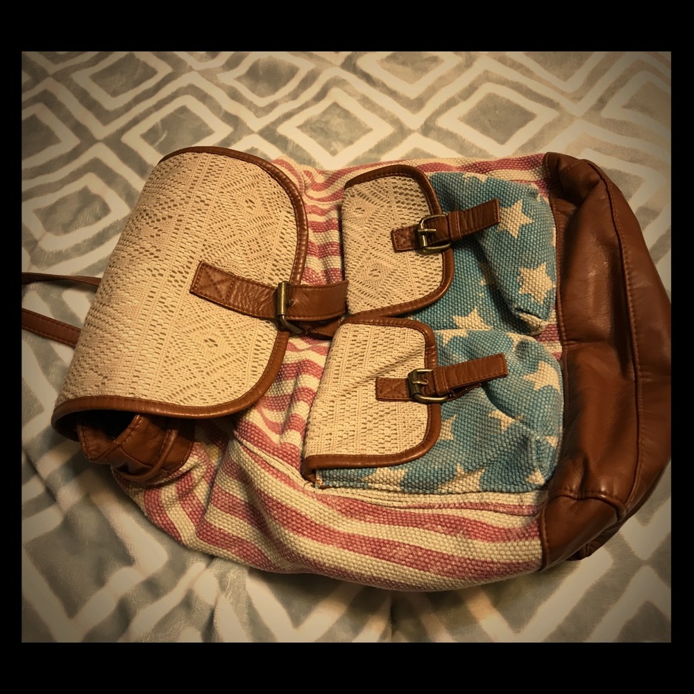NWOT American Flag Backpack